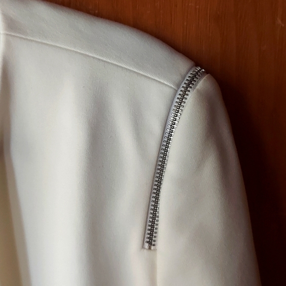 Chico's Black Label Antique White Zipper Blazer Jacket - Picture 16 of 16
